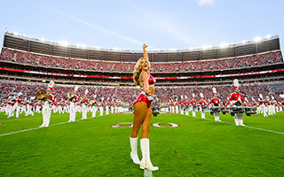 a Crimsonette on the field during a game